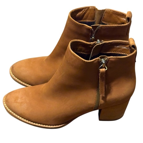 Blondo Ankle Boots Waterproof Booties Cognac Suede Women’s Size 9M Zip Boho - Picture 9 of 10